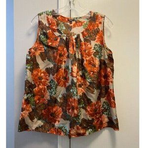 Talbots Silk Floral Sleeveless Blouse Sz 10